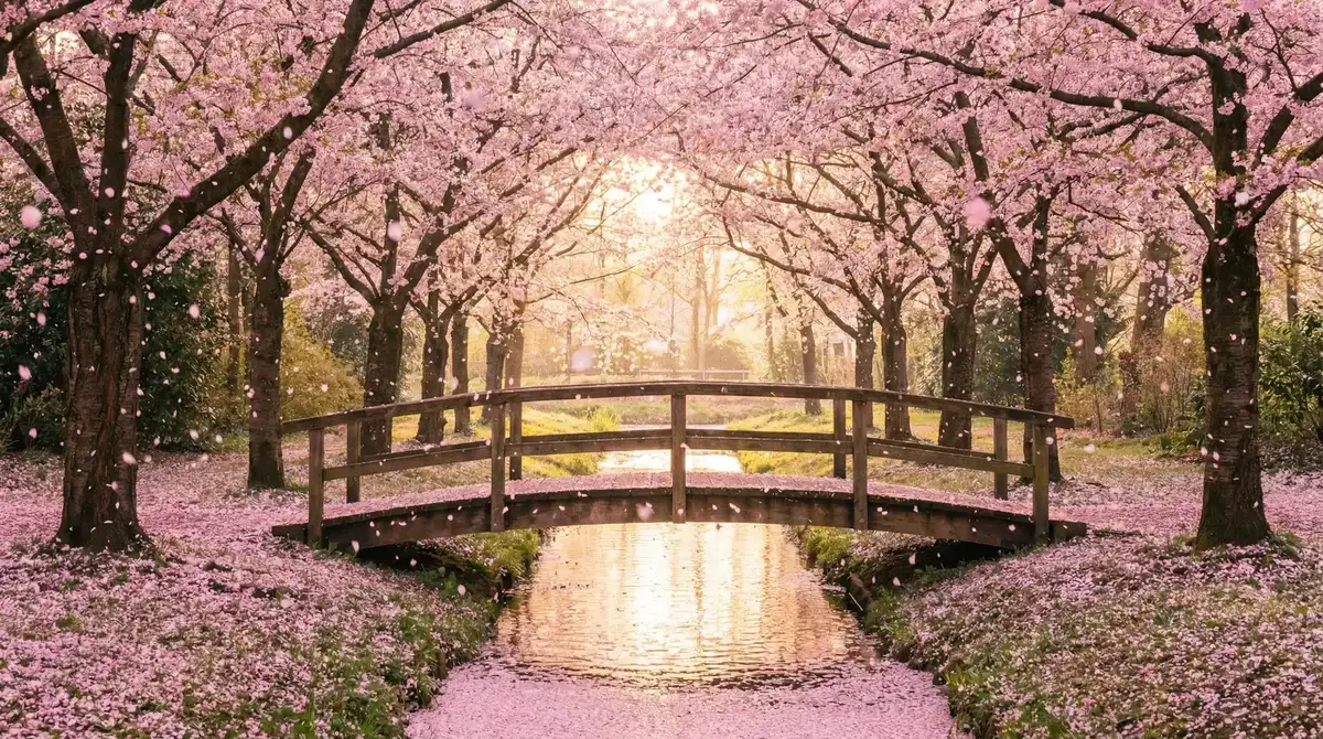 樱花桥畔 - 春暖花开亚洲原创 唯美风景